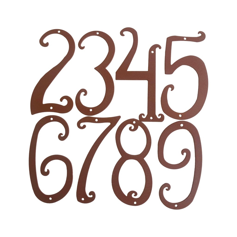 House Numbers SET OF 2 Rustic Powder Coated
